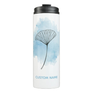 Termo Hoja de Ginkgo Biloba en Acuarela Elegante - Minim