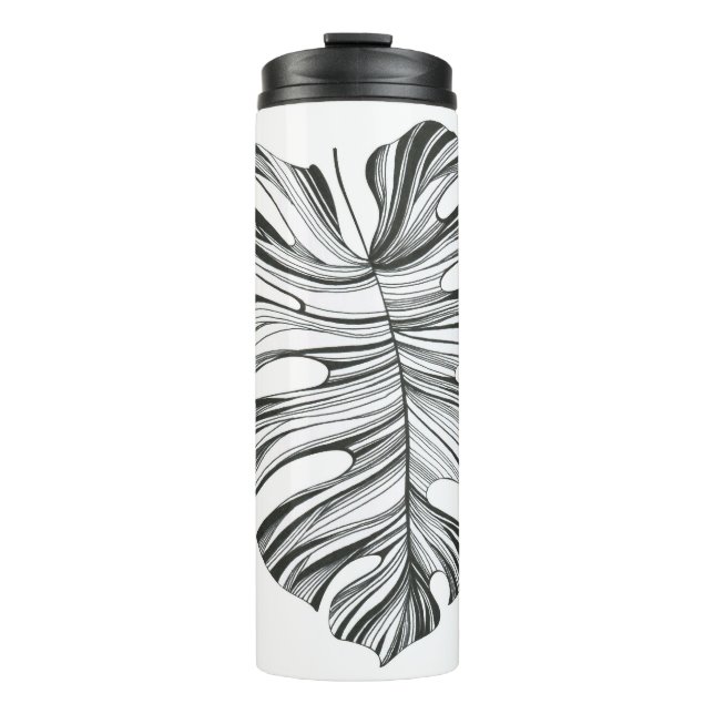 Termo Hoja Monstera: Elemento Natural Tropical. (Anverso)