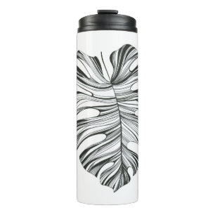 Termo Hoja tropical. Planta de Monstera. Elemento natura