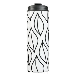 Termo Hojas abstractas. Estructura de época. Mar dibujad