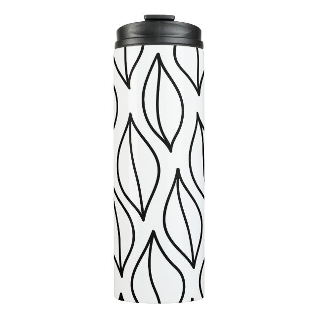 Termo Hojas abstractas. Estructura de época. Mar dibujad (Anverso)