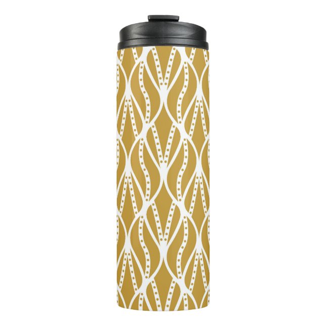 Termo Hojas Art Deco, patrón clásico sin costuras. (Anverso)