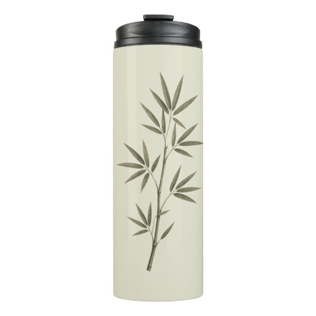 Termo Hojas de bambú verdes vintage (Anverso)