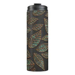 Termo Hojas de cobre: textura de grunge negro.