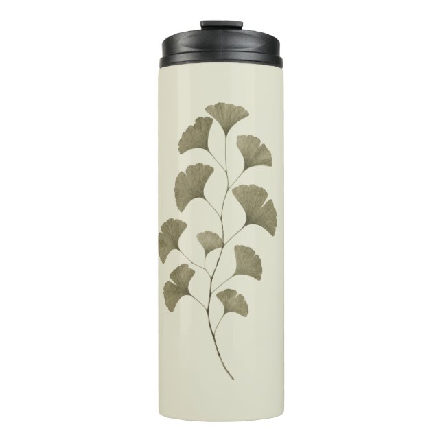 Termo Hojas de Ginkgo Verdes Vintage (Anverso)