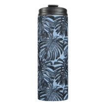 Hojas de jungla Monstera azul oscuro tropical