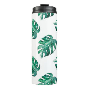 Termo Hojas de monstera. Patrón de ilustracion tropical