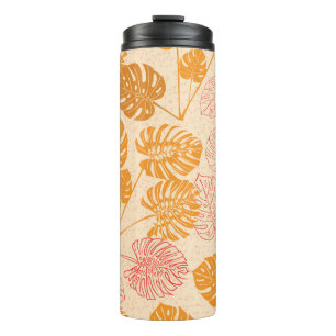 Termo Hojas de monstera: silueta tropical sin soldadura