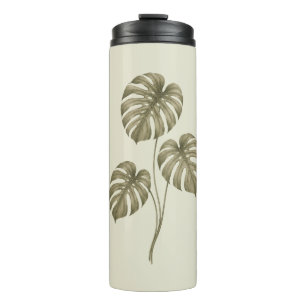 Termo Hojas de Monstera verdes vintage