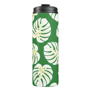 Termo Hojas de Monstera, Vintage verde oscuro.