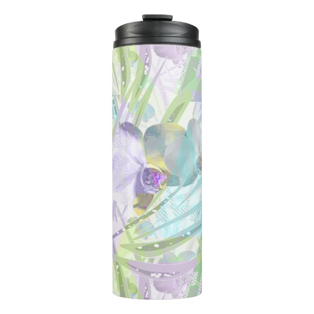 Termo Hojas de orquídea y palmera, tropicales (Anverso)