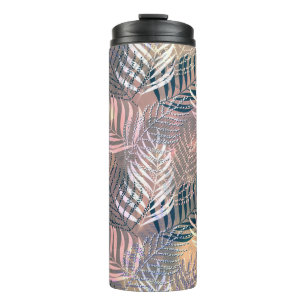 Termo Hojas de palma, tropicales, botánicas, hojas, jung