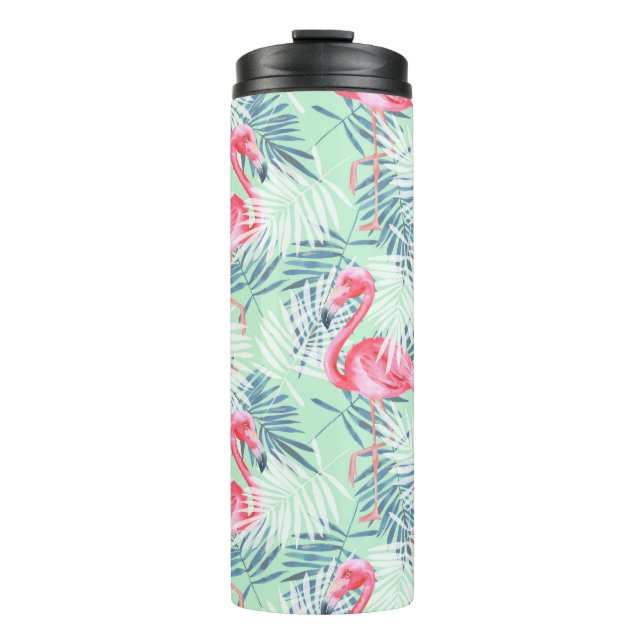 Termo Hojas de palma y flamencos (Anverso)