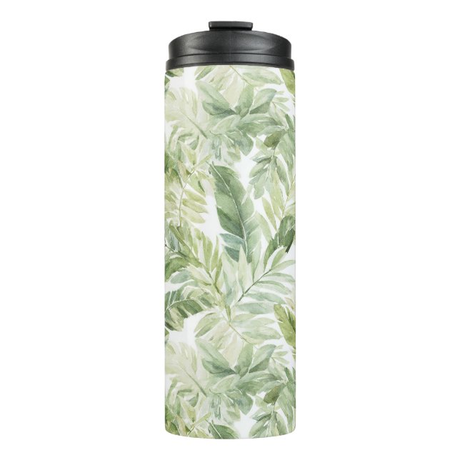 Termo Hojas de palmera verde tropical (Anverso)
