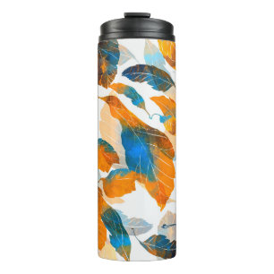 Termo Hojas de silueta: acuarela, pa digital sin costura