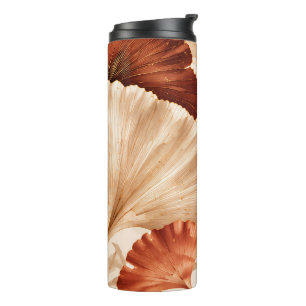 Termo Hojas doradas de ginkgo Diseño botánico elegante