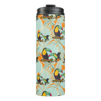 Termo Hojas tropicales con un patrón sin soldadura