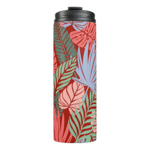 Termo Hojas tropicales de Doodle: Oscuras manos dibujada