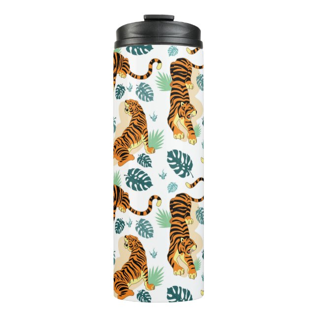 Termo Hojas tropicales de los Tigres: Ilustracion de épo (Anverso)