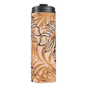 Termo Hojas tropicales de palma, jungla. Patata floral v