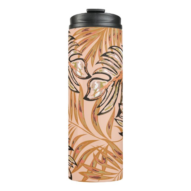 Termo Hojas tropicales de palma, jungla. Patata floral v (Anverso)