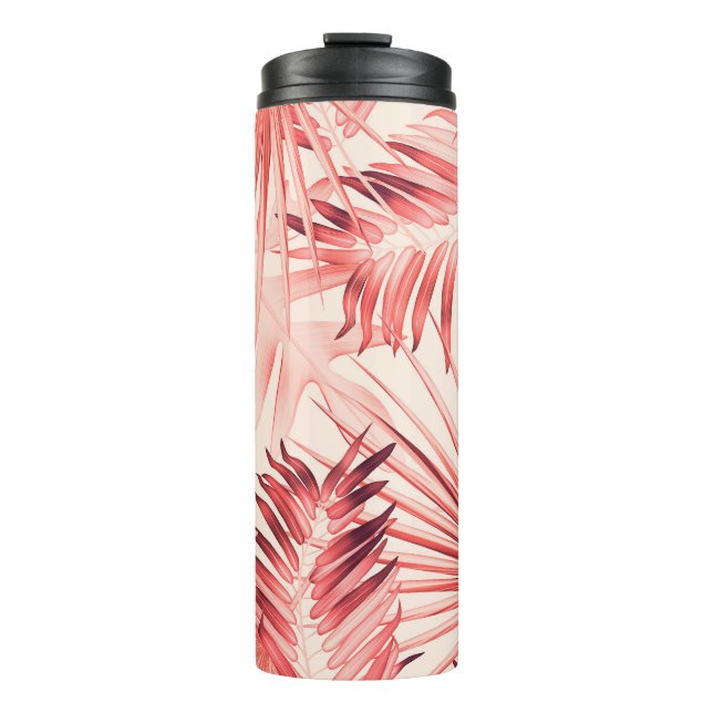 Termo Hojas tropicales de palmeras, patrón hawaiano eleg (Anverso)