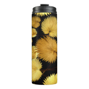 Termo Hojas Tropicales Doradas: Elegancia de Licuala