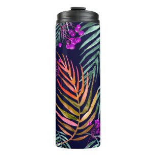Termo Hojas tropicales. Hojas acuáticas de un árbol, pal