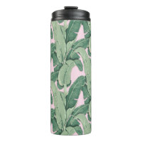 Hojas tropicales verdes y rosas | Cabana