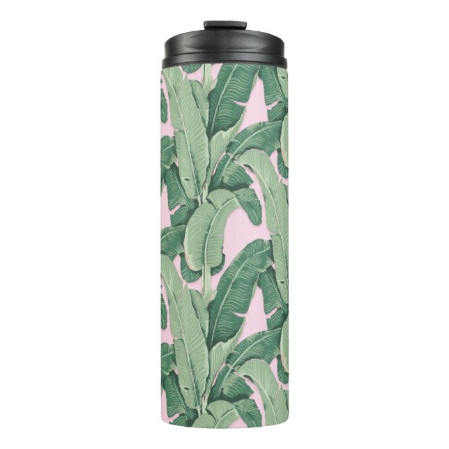Termo Hojas tropicales verdes y rosas | Cabana (Anverso)