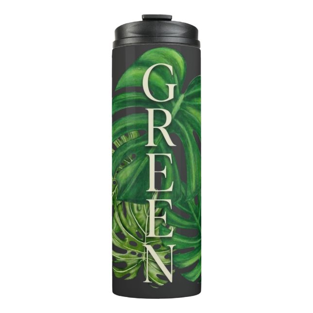 Termo Hojas verdes de Monstera (Anverso)