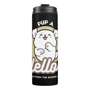 Termo Hola desde el lado de la correa - Diseño de perro 