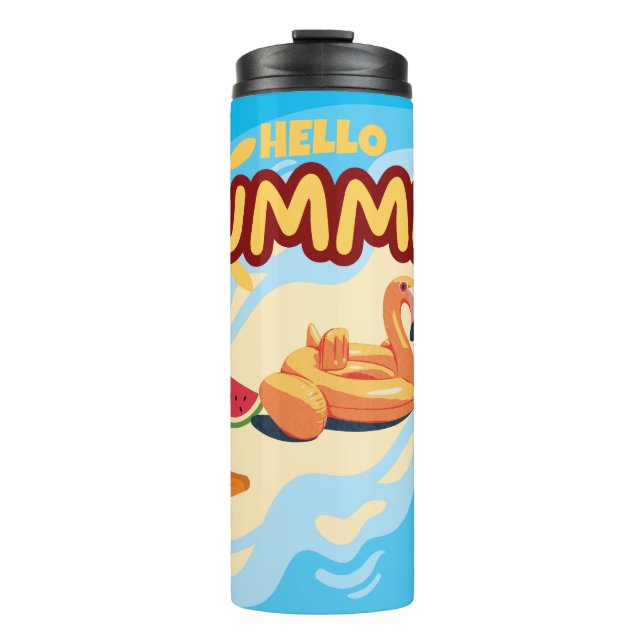 Termo Hola Flamingo Térmico de Verano Tumbler (Anverso)