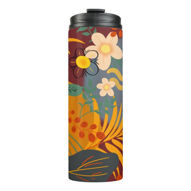 Termo Hola Primavera Hora de la Felicidad, Flores Tropic (Anverso)