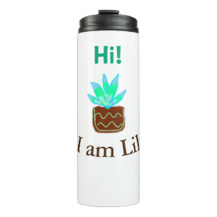 Termo Hola soy Lily cactus succulum añadir nombre acuare