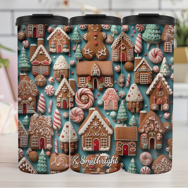 Termo Holiday Gingerbread Pattern Art (Subido por el creador)
