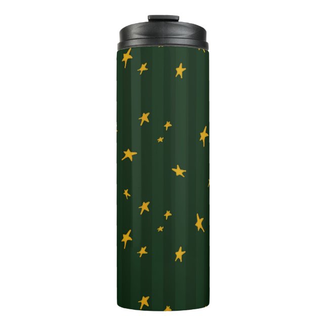 Termo Holiday Green Yellow Stripe Star Christmas  (Anverso)