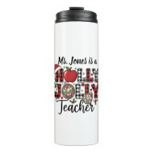 Holly Jolly Teacher Thermal Tumbler