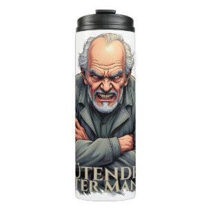 Termo Hombre anciano enfadado - Ilustración de dibujos a