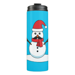 Termo Hombre de nieve gracioso con bigote y garrapata