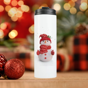 Termo Hombre de nieve tridimensional para navidades