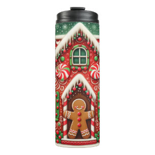 Termo Hombre y casa de pan de jengibre.