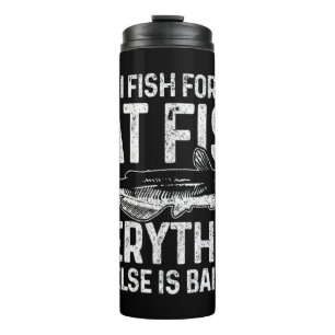 Termo Hombres pescando pescado capturado comúnmente dice