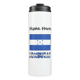 Termo Hondúras Bandera de Hondúras Personalización Negra