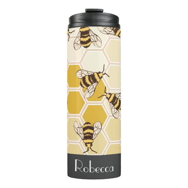 Termo Honeycomb & Bumblebees | Personalizado (Anverso)