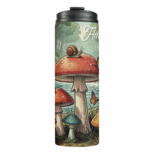 Termo Hongos personalizados de Cottagecore caprichosos
