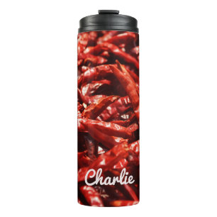 Termo Hot Peppers nombre personalizado tumbler