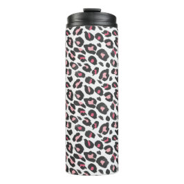 Termo Huella de leopardo, huella de chita, rosa, niña