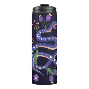 Termo Huella de serpientes y flores