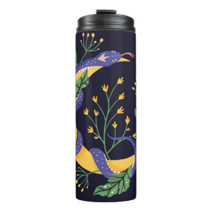 Termo Huella de serpientes y flores